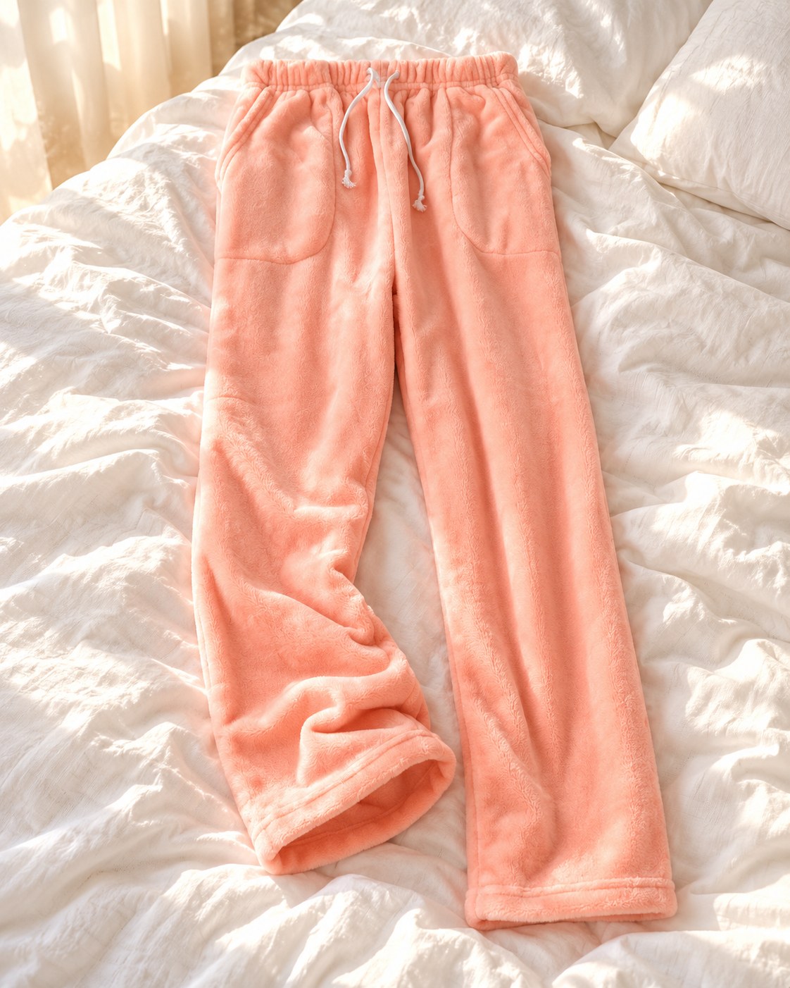 Fuzzy plush pyjama bottoms